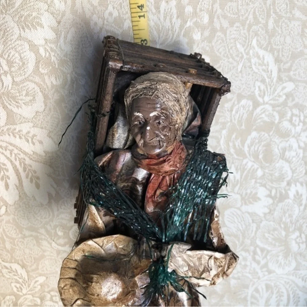 Mexican folk art paper machete old man figurine Hispanic‎ Latin handmade